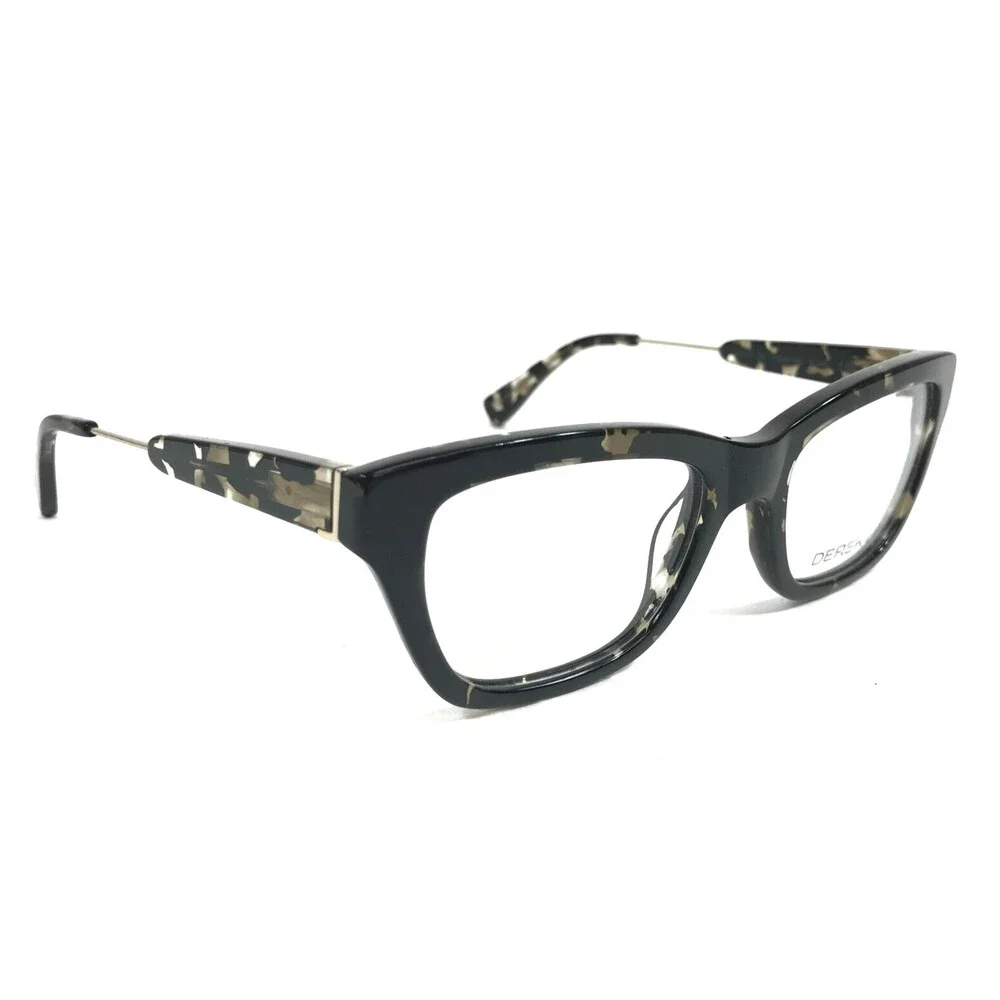 Derek Lam Eyeglasses Frames 261 BLKMB Black Tortoise Silver Thick Rim 50-19-140